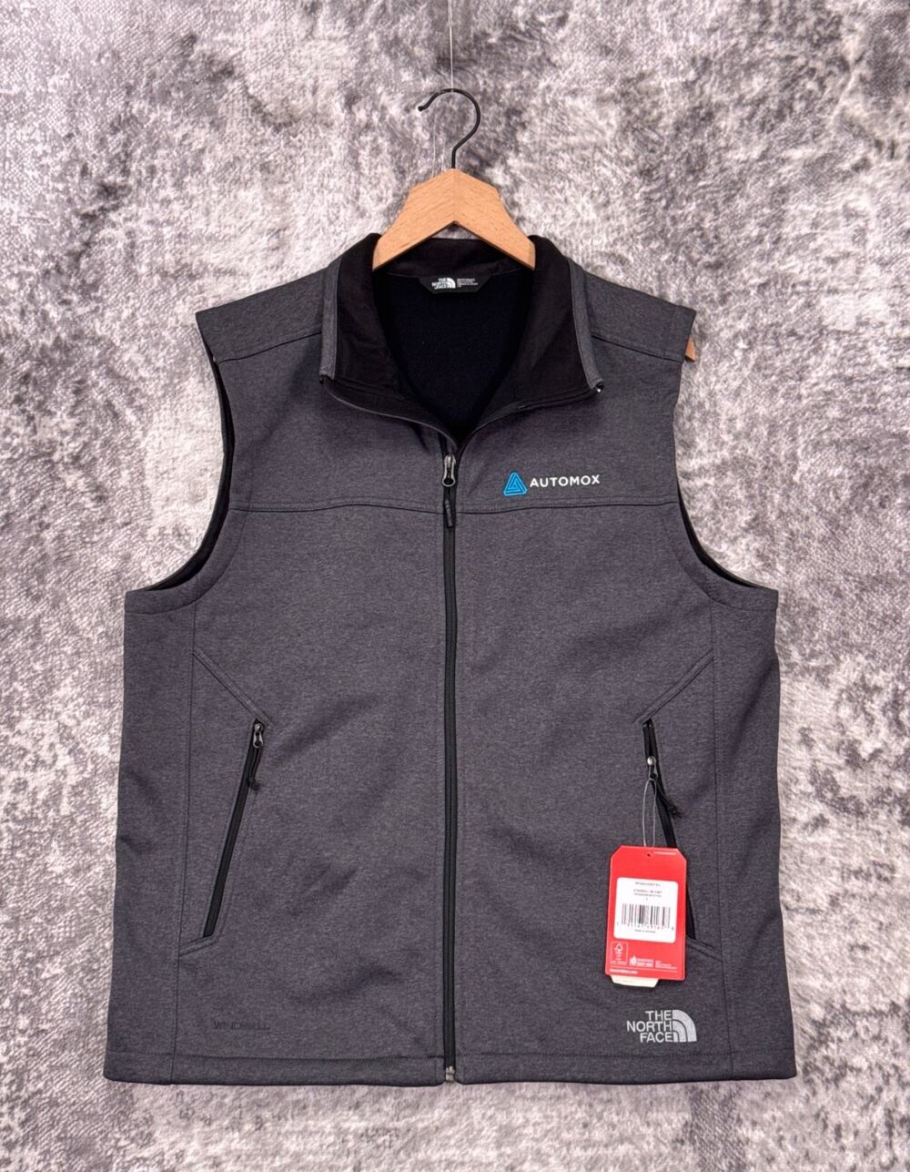 New The North Face Ridgewall Vest Large Mens Gray Soft Shell Full Zip